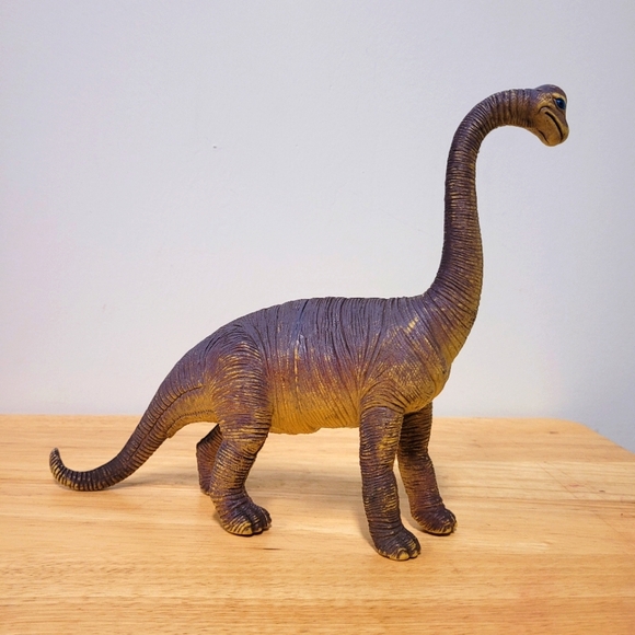 Brachiosaurus Dinosaur Toy Vintage 1980s Hard Plastic Long Neck - Picture 2 of 5